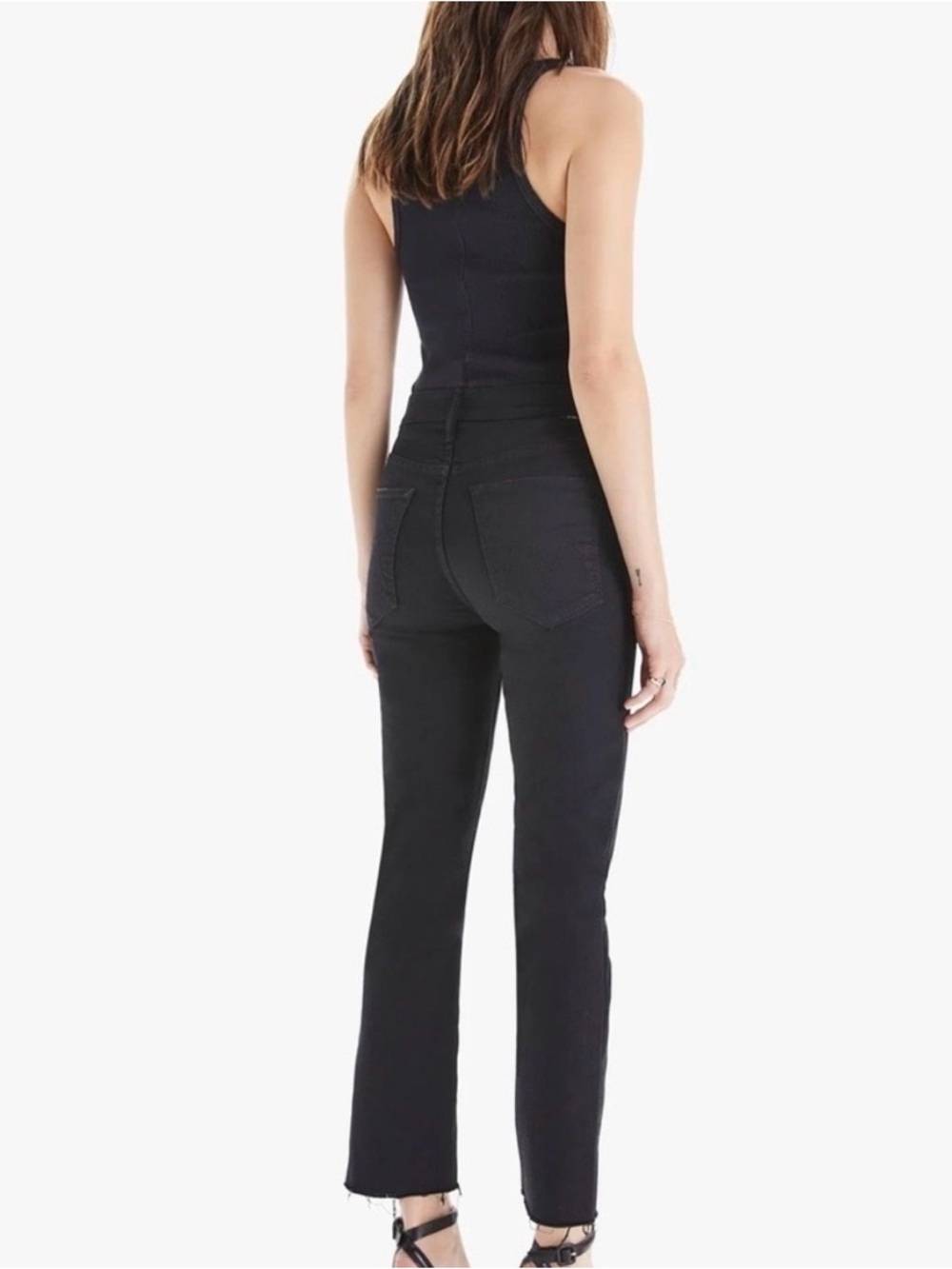 Mother The Pixie Dazzler Ankle Fray Not Guilty Jeans Size 27 Black - Picture 2 of 12